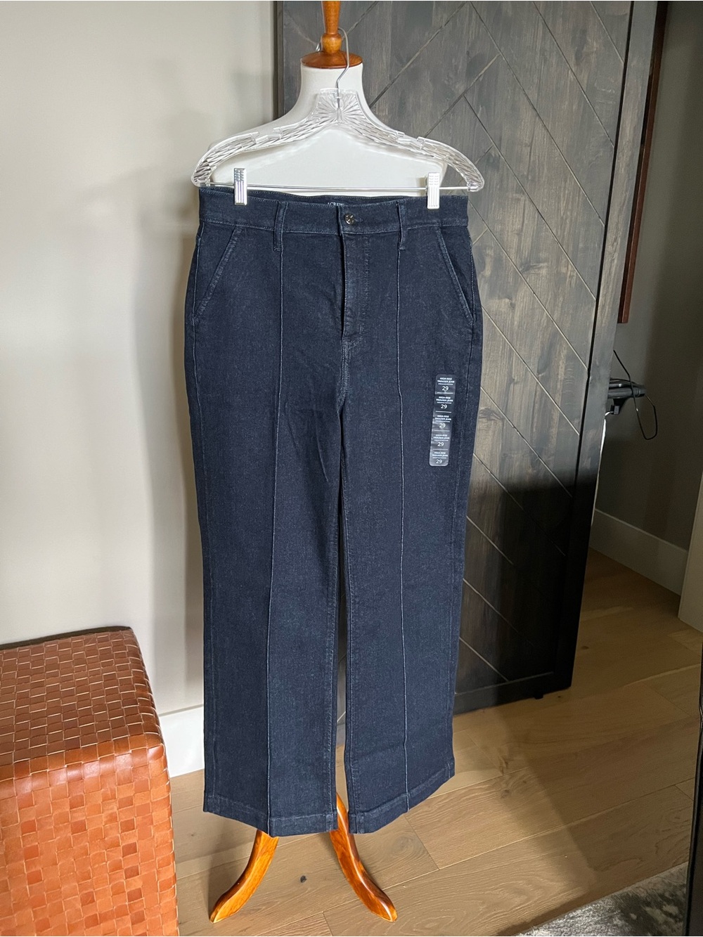 J. Crew Dark Navy High Rise Wide Leg Trouser Jean